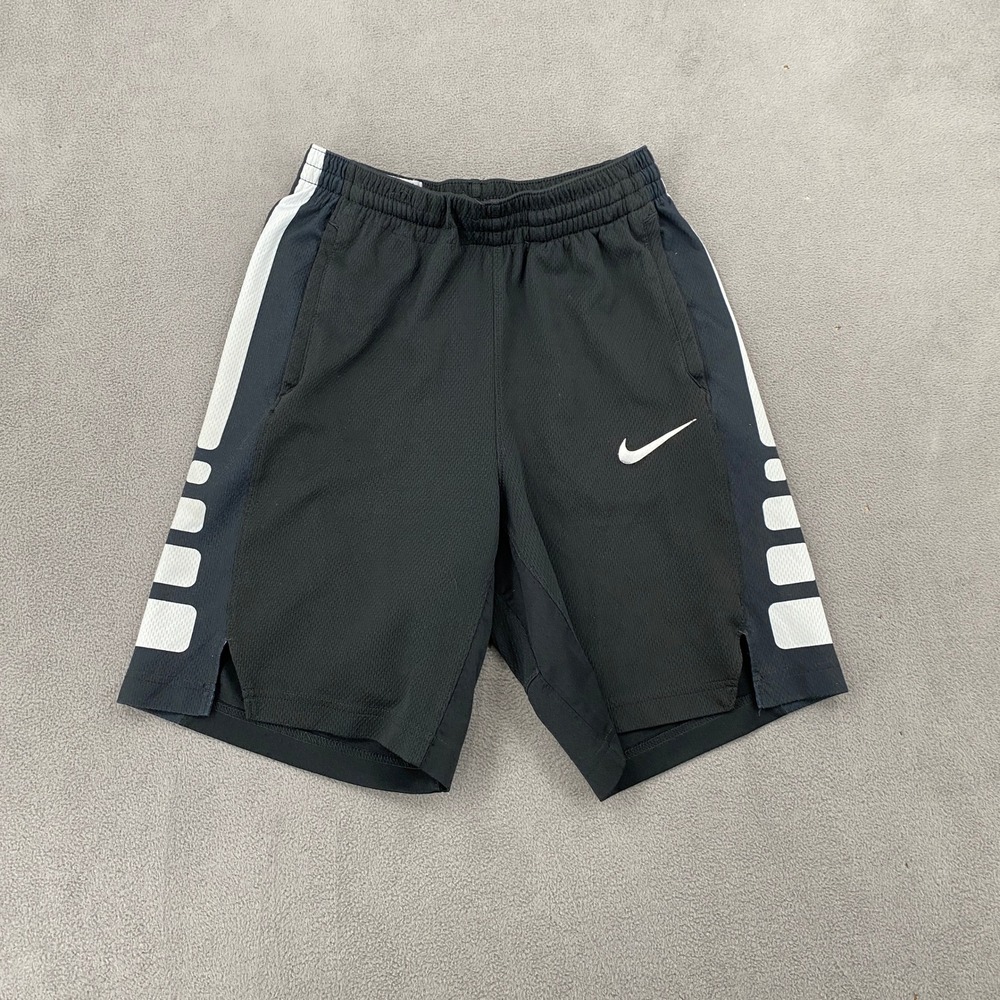 Nike Elite Boys Basketball Shorts Black White Dri-FIT Mesh Size Large 7882